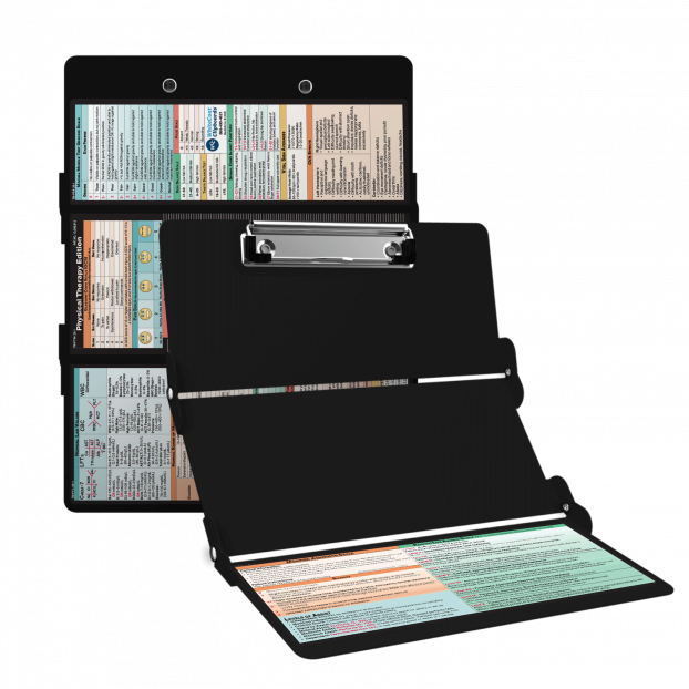 WhiteCoat Clipboard® Trifold - Black Physical Therapy Edition